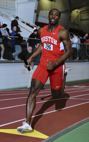 Boston University BU, student athlete RJ Page, sprinter track and field terrier, E. Ray Speare Award scholar athlete