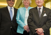 Shadi Daher, Provost Jean Morrison, Dean Jeffrey Hutter at Boston University Henry M. Goldman School of Dental Medicine 50th Anniversary Kick-off