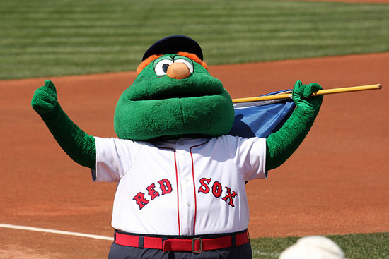 Up close, Fenway's Green Monster not so green