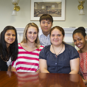 BU Upward Bound students, Upward Bound Math and Science students, Mariama Bah, Lejla Skokic, William Phung, Brankely Garcia, Blanca Lopez, Boston University School of Education