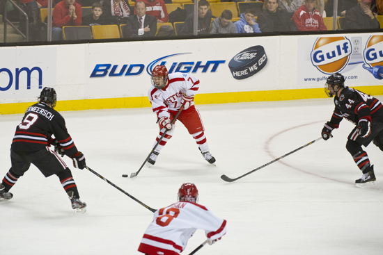 Cason Hohmann, Boston University, BU Terriers, men's ice hockey, Men's Beanpot Tournament 2013