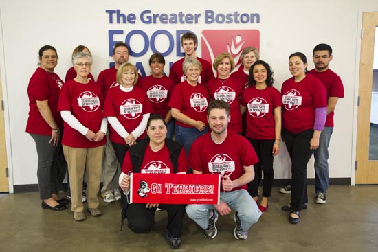 Boston University BU, global days of service, community service volunteer, Greater Boston Food Bank
