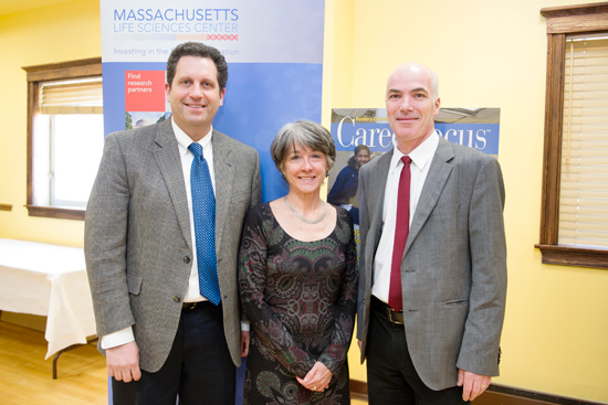 Darrell Kotton, Connie Phillips and Tom Bifano, winners of Massachusetts Life Sciences Center Capital Grant Awards
