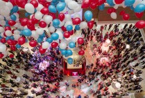 Celebration following the announcement of the Boston University Questrom School of Business