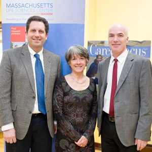 Darrell Kotton, Connie Phillips and Tom Bifano, winners of Massachusetts Life Sciences Center Capital Grant Awards