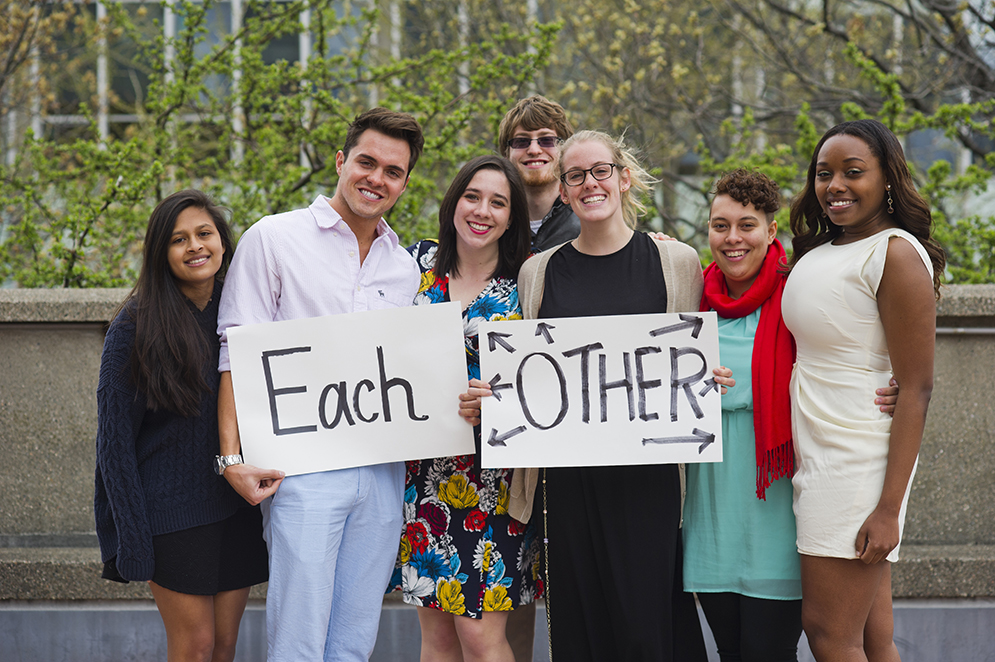 Aparna Panja (CAS'15), Brandon Funk (CAS'15), Alyssa Thomason (CAS'15,SAR'15), Jake Uminski (CAS'15), Isabell Whiteley (CAS'15), Courtney Gallik (CAS'15), and Tamara Criss (CAS'15)
