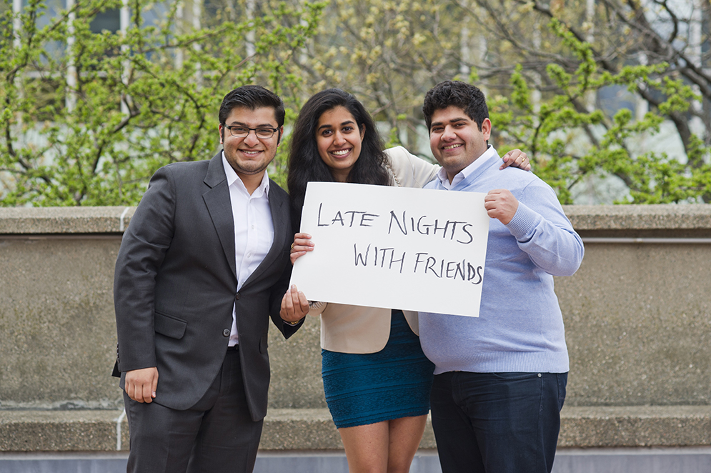 Ronen Banerjee (Questrom'15), Madhurya Manohar (COM'15), and Arush Sabharwal (Questrom'15)