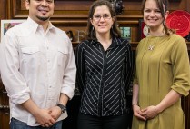 Kahn Award winners Josué Rojas (from left), Ivana Jasova, and Courtney Lynn Nelson will each receive $10,000 to help them transition into professional artistic careers. Photo by Dan Aguirre