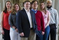 Searle Scholar professor Neil Ganem and assistants from the Boston University Laboratory of Cancer Cell Biology