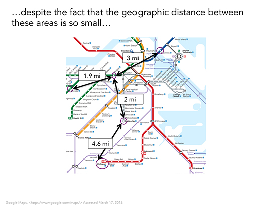 Geographic closeness to health services Boston