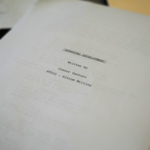 Students penned a scene for Arrested Development in Paul Schneider’s situation comedy class.