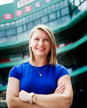 Haley King, Red Sox ball girl, at Fenway Park