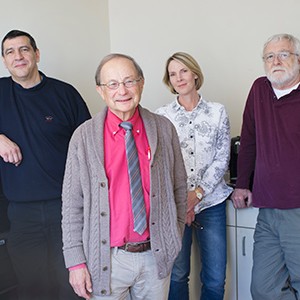 BU Imaging Science Laboratory researchers (from left) Carlos Martinis, Michael Mendillo, Joei Wroten, and Jeffrey Baumgardner.
