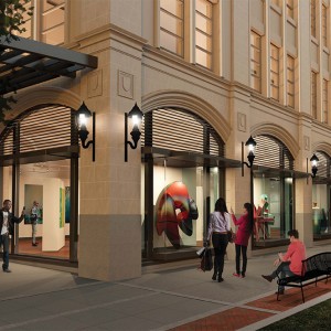 An artist’s rendering of planned renovations to the façade of the College of Fine Arts, 855 Comm Ave. Image courtesy of Wilson Butler Architects, Inc.