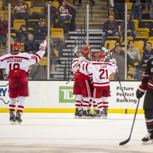 Boston University BU Men's Hockey wins against Northeastern in the 2016 Beanpot Tournament