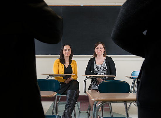 BU researchers Jennifer Green and Melissa Holt say many bullied students find a new start in college. Says Holt: “the overall picture is hopeful.” Photo by Melissa Ostrow