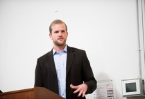 Matthew Trevithick, BU alum freed from Iranian prison in January discusses his experience in a CGS lecture on Thursday, April 14, 2016.