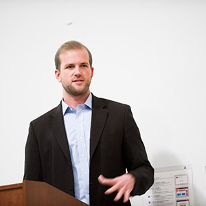 Matthew Trevithick, BU alum freed from Iranian prison in January discusses his experience in a CGS lecture on Thursday, April 14, 2016.