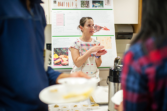 Daniela Hernandez talks about different types of food of the Prehispanic Aztec period during "Eating Archaeology", a multidisciplinary event that unearthed ancient recipes.