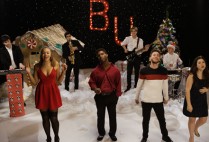 BU musicians on magical winter Wonderland set.