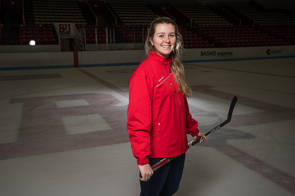 Portrait of Boston University women's hocket co-captain Alexis Crossley