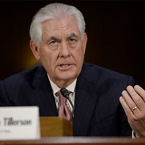 Secretary of State nominee Rex Tillerson speaks during his Senate confirmation hearing