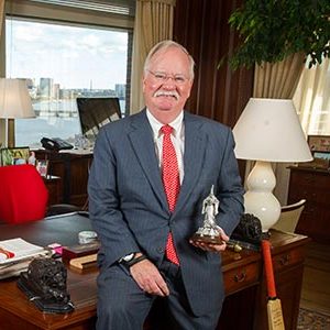 Boston University President Robert Brown in his office