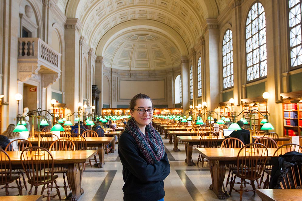 Lisa Rosinsky (GRS’17), this year’s Associates of the Boston Public Library Writer-in-Residence, is using her nine-month paid fellowship to complete an LGBTQ retelling of the Robin Hood legend, Robin and Mariana.