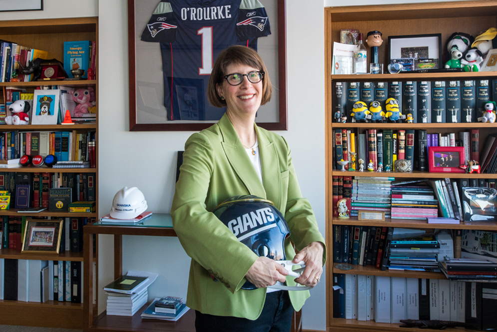 Maureen O'Rourke, Boston University School of Law Dean, in her campus office