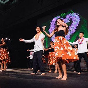 BU's Hawaiian Cultural Association members perform a hula at last year's lu'au
