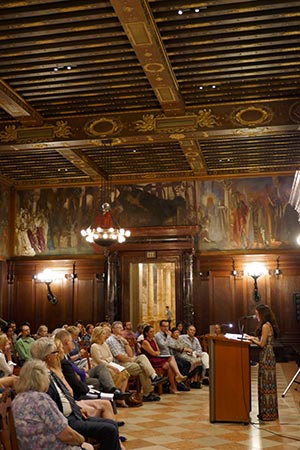 The Associates of the Boston Public Library hosted a Writer-in-Residence reception last September at the BPL’s Abbey Room, where Rosinsky read from her work.