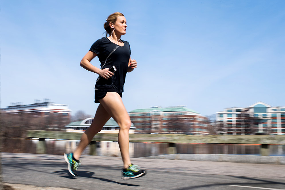 Rachel Blauner, a former captain of the BU women’s soccer team, will be competing in her first 26.2-mile race when she runs the 121st Boston Marathon Monday.