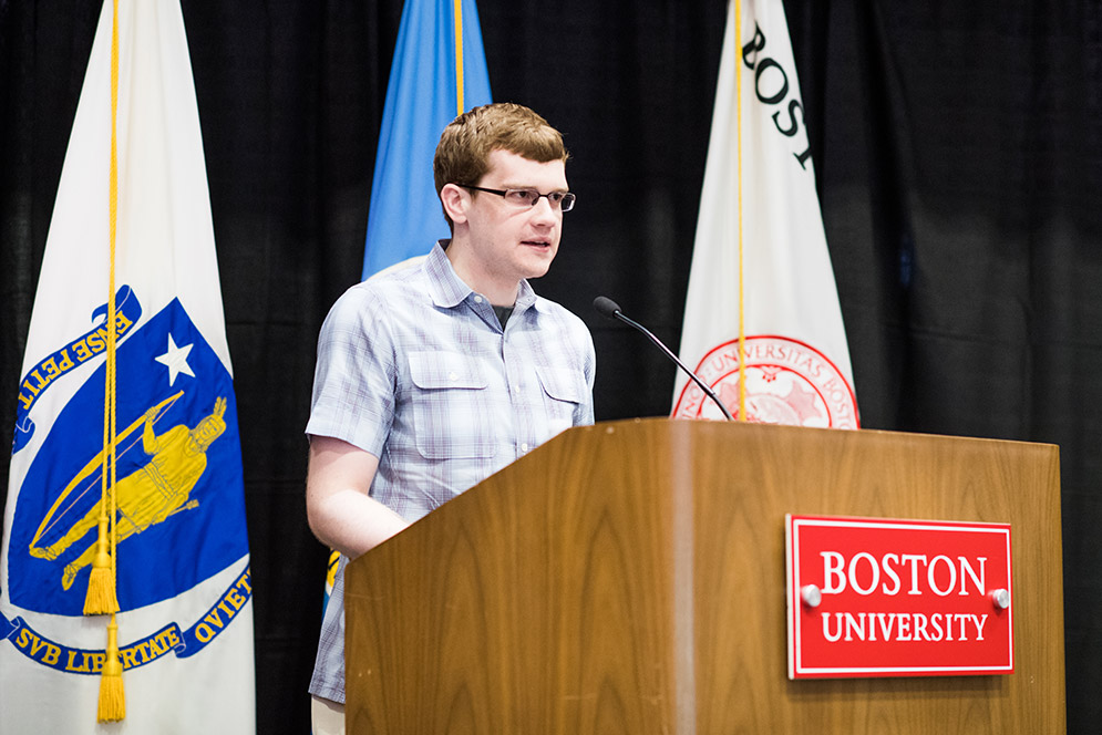 Maxwell t. Robidoux, BU student speaker