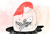 Illustration symbolizing breast cancer research using zebrafish