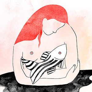 Illustration symbolizing breast cancer research using zebrafish