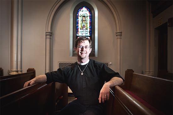 Br. Lawrence Whitney at Marsh Chapel on the Boston University Charles River Campus