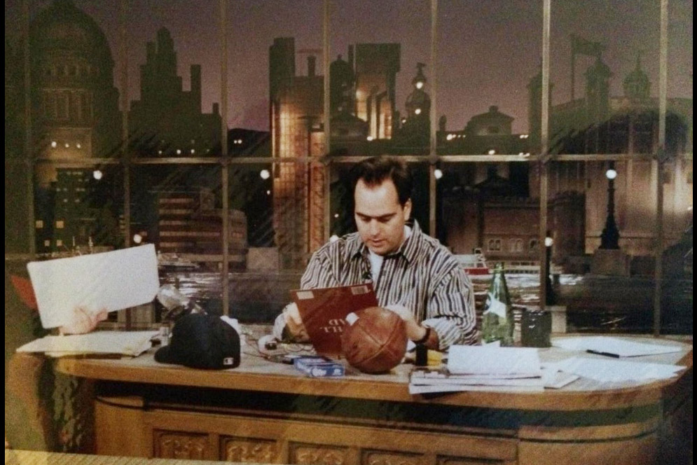 Cary at Late Show Desk