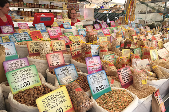 Assortment of nuts and beans for sale