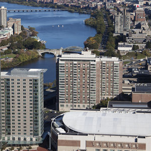 Aerial image of Boston University Campus during October 2010.  Photo by Alex S. MacLean