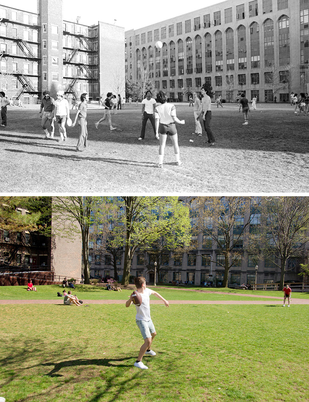 BU Beach sports recreation 1979 vs 2017