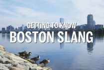 Daytime Boston skyline reflection on the water