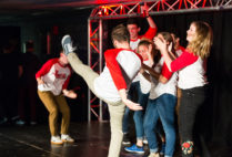 They get a kick out of improv comedy: Liquid Fun performing at BU Central last month. Photo by Michael D. Spencer