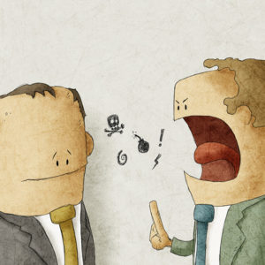 Angry Boss yelling illustration