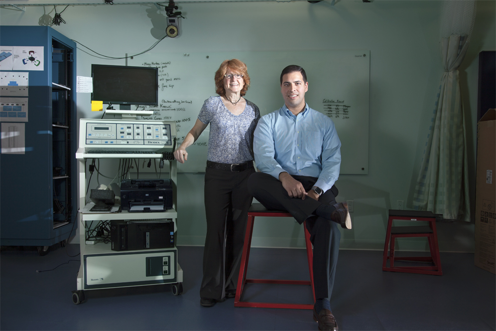 Terry Ellis and Lou Awad, professors of physical therapy at Boston University Sargent College of Health and Rehabilitation Sciences