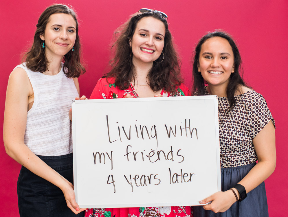 Allison Russo (CAS'18) (from left), Ana Marques-Jackson (CAS'18), and Julia Correia (CAS'18)
