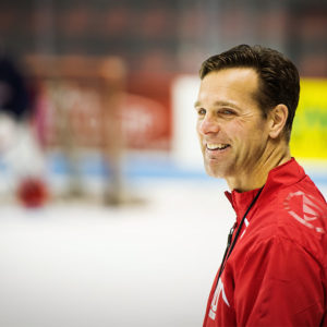 Head ice hockey coach David Quinn led the Terriers to a 105-68-21 record in five seasons. He will take over as skipper of the New York Rangers. Photo by Jackie Ricciardi