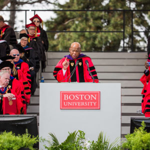 US Congressman Rep. John Lewis (D-Ga.) delivers the keynote address at Boston University's 145th Commencement.