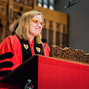 Mayor of San Juan, Puerto Rico, Carmen Yulín Cruz Soto delivers the Baccalaureate Address at Marsh Chapel as part of Boston University's 145th Commencement.