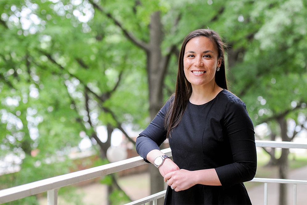 Gina Ortiz Jones (CAS’03, GRS’03) is trying to turn a US House of Representatives seat blue in the reddest of red states: Texas. Photo by Ana Isabel