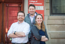 Political scientists Maxwell Palmer (from left), David Glick, and Katherine Levine Einstein say big-city mayors shun higher office because of its hard-edged partisanship. Photo by Jackie Ricciardi